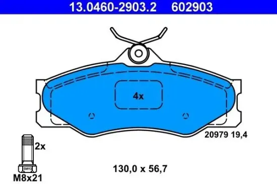 Bremsbelagsatz, Scheibenbremse ATE 13.0460-2903.2 Bild Bremsbelagsatz, Scheibenbremse ATE 13.0460-2903.2