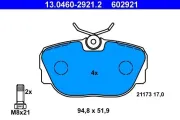 Bremsbelagsatz, Scheibenbremse ATE 13.0460-2921.2