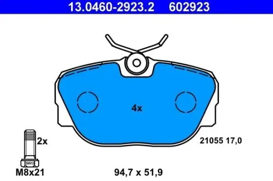 Bremsbelagsatz, Scheibenbremse ATE 13.0460-2923.2 Bild Bremsbelagsatz, Scheibenbremse ATE 13.0460-2923.2