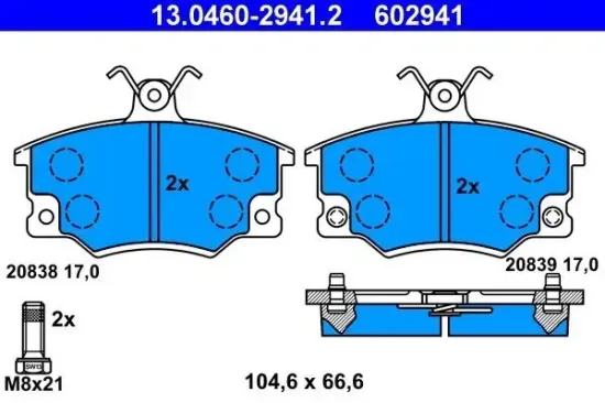 Bremsbelagsatz, Scheibenbremse ATE 13.0460-2941.2 Bild Bremsbelagsatz, Scheibenbremse ATE 13.0460-2941.2