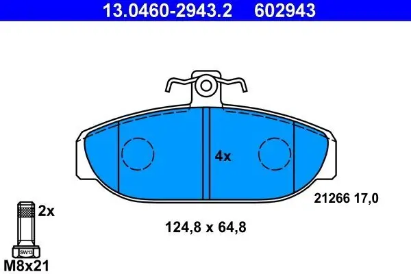 Bremsbelagsatz, Scheibenbremse ATE 13.0460-2943.2