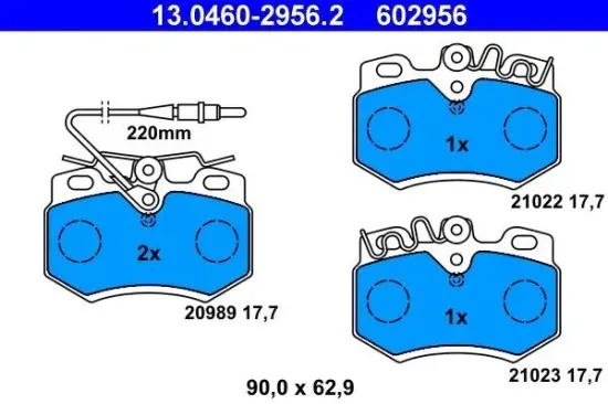 Bremsbelagsatz, Scheibenbremse ATE 13.0460-2956.2 Bild Bremsbelagsatz, Scheibenbremse ATE 13.0460-2956.2