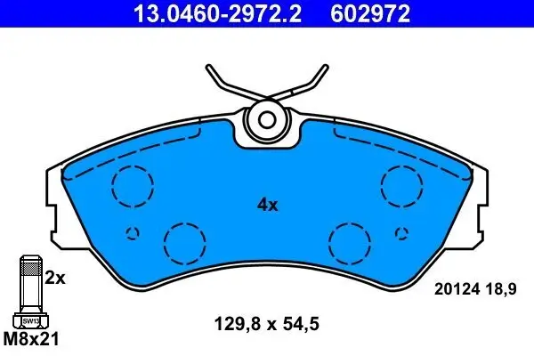 Bremsbelagsatz, Scheibenbremse ATE 13.0460-2972.2