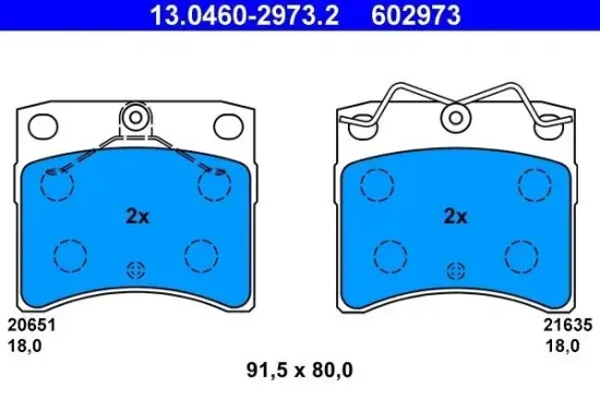 Bremsbelagsatz, Scheibenbremse ATE 13.0460-2973.2 Bild Bremsbelagsatz, Scheibenbremse ATE 13.0460-2973.2