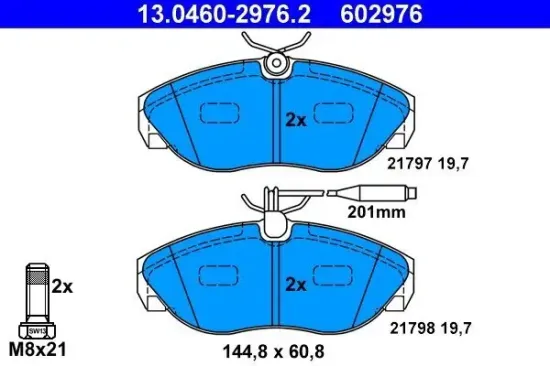 Bremsbelagsatz, Scheibenbremse ATE 13.0460-2976.2 Bild Bremsbelagsatz, Scheibenbremse ATE 13.0460-2976.2