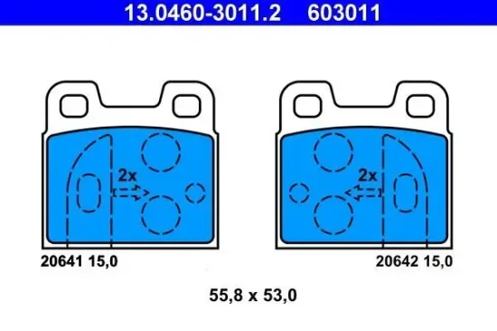 Bremsbelagsatz, Scheibenbremse ATE 13.0460-3011.2 Bild Bremsbelagsatz, Scheibenbremse ATE 13.0460-3011.2