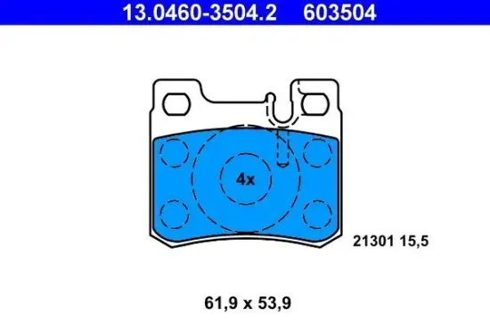 Bremsbelagsatz, Scheibenbremse ATE 13.0460-3504.2 Bild Bremsbelagsatz, Scheibenbremse ATE 13.0460-3504.2