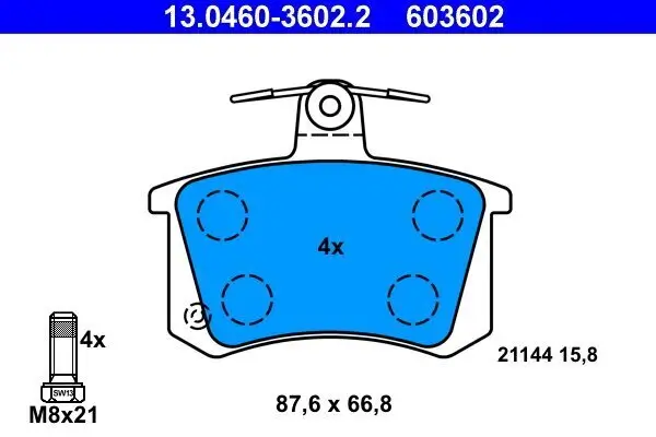 Bremsbelagsatz, Scheibenbremse ATE 13.0460-3602.2