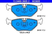 Bremsbelagsatz, Scheibenbremse Hinterachse ATE 13.0460-3605.2