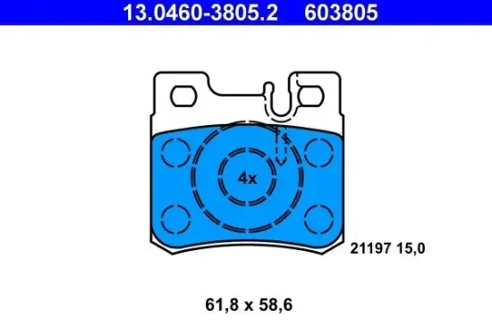 Bremsbelagsatz, Scheibenbremse ATE 13.0460-3805.2 Bild Bremsbelagsatz, Scheibenbremse ATE 13.0460-3805.2