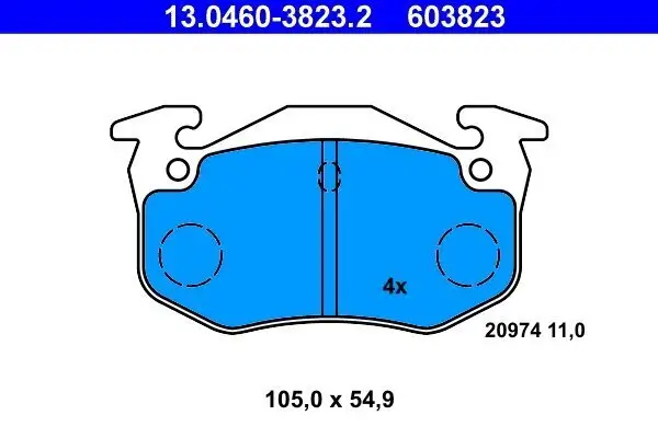 Bremsbelagsatz, Scheibenbremse ATE 13.0460-3823.2
