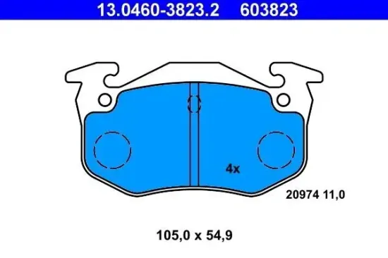 Bremsbelagsatz, Scheibenbremse ATE 13.0460-3823.2 Bild Bremsbelagsatz, Scheibenbremse ATE 13.0460-3823.2