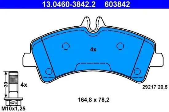 Bremsbelagsatz, Scheibenbremse ATE 13.0460-3842.2 Bild Bremsbelagsatz, Scheibenbremse ATE 13.0460-3842.2