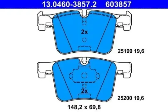 Bremsbelagsatz, Scheibenbremse Vorderachse ATE 13.0460-3857.2 Bild Bremsbelagsatz, Scheibenbremse Vorderachse ATE 13.0460-3857.2
