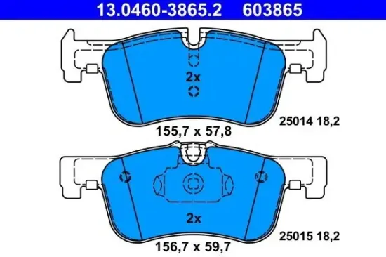 Bremsbelagsatz, Scheibenbremse Vorderachse ATE 13.0460-3865.2 Bild Bremsbelagsatz, Scheibenbremse Vorderachse ATE 13.0460-3865.2