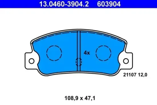 Bremsbelagsatz, Scheibenbremse ATE 13.0460-3904.2 Bild Bremsbelagsatz, Scheibenbremse ATE 13.0460-3904.2