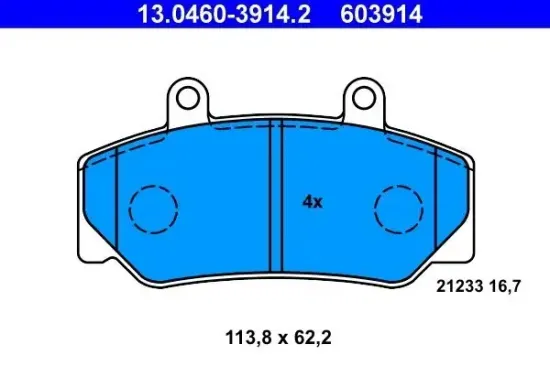 Bremsbelagsatz, Scheibenbremse ATE 13.0460-3914.2 Bild Bremsbelagsatz, Scheibenbremse ATE 13.0460-3914.2