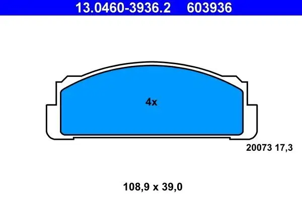 Bremsbelagsatz, Scheibenbremse ATE 13.0460-3936.2