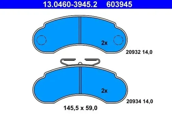 Bremsbelagsatz, Scheibenbremse ATE 13.0460-3945.2 Bild Bremsbelagsatz, Scheibenbremse ATE 13.0460-3945.2