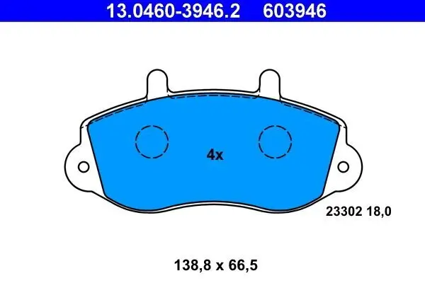 Bremsbelagsatz, Scheibenbremse ATE 13.0460-3946.2