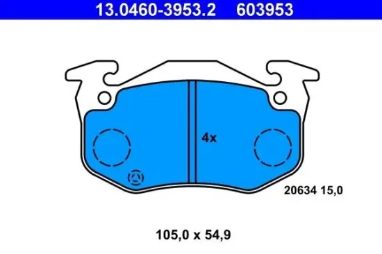 Bremsbelagsatz, Scheibenbremse ATE 13.0460-3953.2 Bild Bremsbelagsatz, Scheibenbremse ATE 13.0460-3953.2