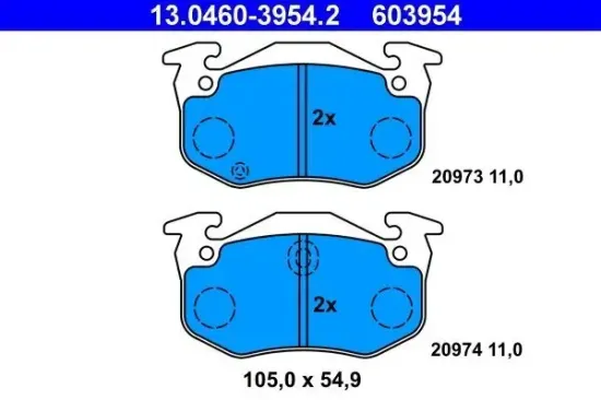 Bremsbelagsatz, Scheibenbremse ATE 13.0460-3954.2 Bild Bremsbelagsatz, Scheibenbremse ATE 13.0460-3954.2