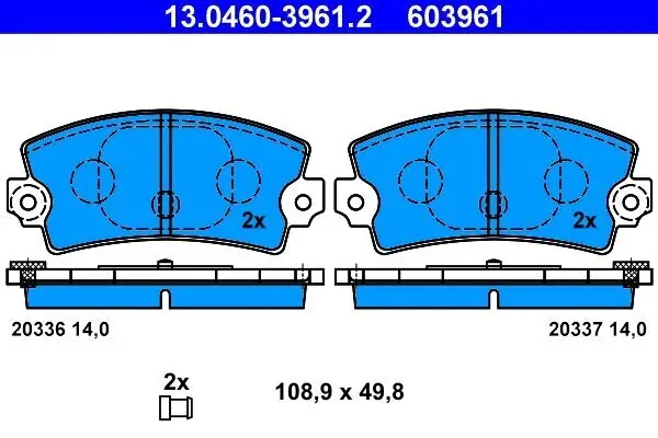 Bremsbelagsatz, Scheibenbremse ATE 13.0460-3961.2