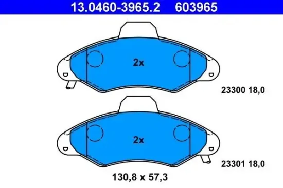 Bremsbelagsatz, Scheibenbremse ATE 13.0460-3965.2 Bild Bremsbelagsatz, Scheibenbremse ATE 13.0460-3965.2