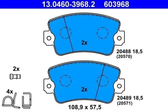 Bremsbelagsatz, Scheibenbremse ATE 13.0460-3968.2 Bild Bremsbelagsatz, Scheibenbremse ATE 13.0460-3968.2