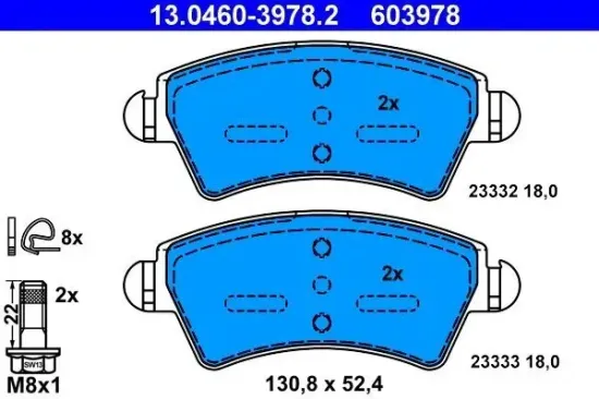 Bremsbelagsatz, Scheibenbremse ATE 13.0460-3978.2 Bild Bremsbelagsatz, Scheibenbremse ATE 13.0460-3978.2