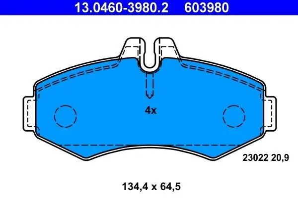 Bremsbelagsatz, Scheibenbremse ATE 13.0460-3980.2