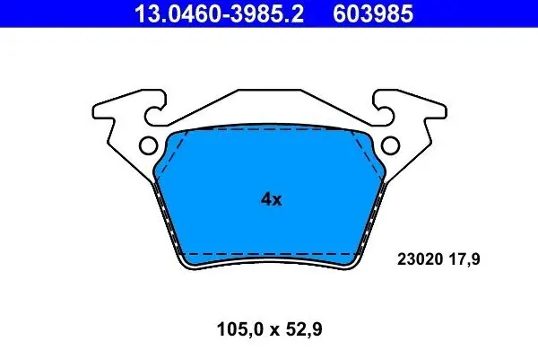 Bremsbelagsatz, Scheibenbremse ATE 13.0460-3985.2