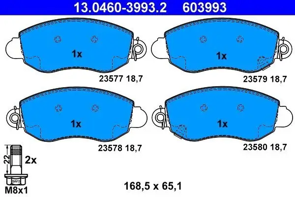 Bremsbelagsatz, Scheibenbremse ATE 13.0460-3993.2