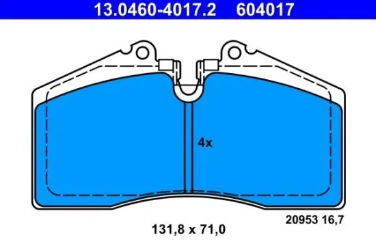 Bremsbelagsatz, Scheibenbremse ATE 13.0460-4017.2 Bild Bremsbelagsatz, Scheibenbremse ATE 13.0460-4017.2