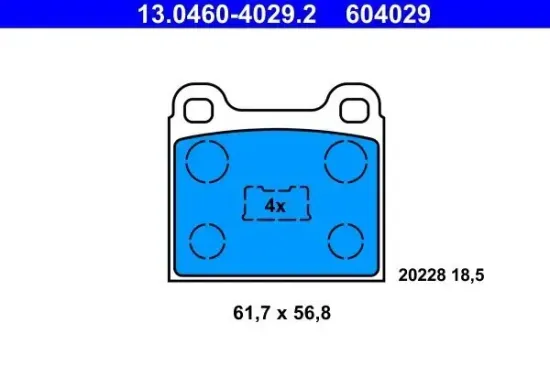Bremsbelagsatz, Scheibenbremse ATE 13.0460-4029.2 Bild Bremsbelagsatz, Scheibenbremse ATE 13.0460-4029.2