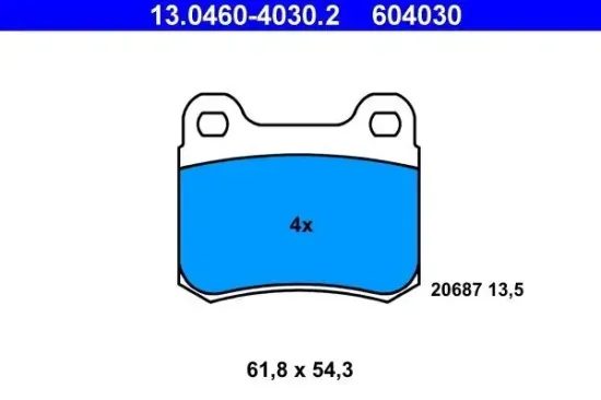 Bremsbelagsatz, Scheibenbremse ATE 13.0460-4030.2 Bild Bremsbelagsatz, Scheibenbremse ATE 13.0460-4030.2