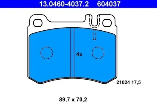 Bremsbelagsatz, Scheibenbremse ATE 13.0460-4037.2 Bild Bremsbelagsatz, Scheibenbremse ATE 13.0460-4037.2