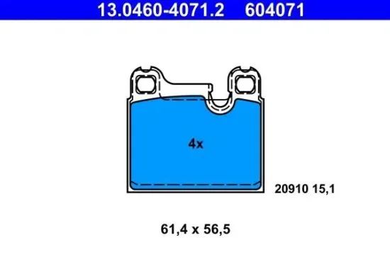 Bremsbelagsatz, Scheibenbremse ATE 13.0460-4071.2 Bild Bremsbelagsatz, Scheibenbremse ATE 13.0460-4071.2
