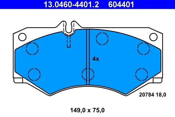 Bremsbelagsatz, Scheibenbremse ATE 13.0460-4401.2