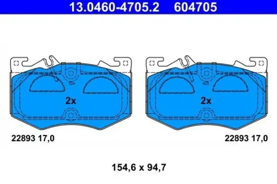 Bremsbelagsatz, Scheibenbremse ATE 13.0460-4705.2 Bild Bremsbelagsatz, Scheibenbremse ATE 13.0460-4705.2