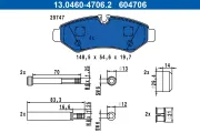 Bremsbelagsatz, Scheibenbremse Hinterachse ATE 13.0460-4706.2