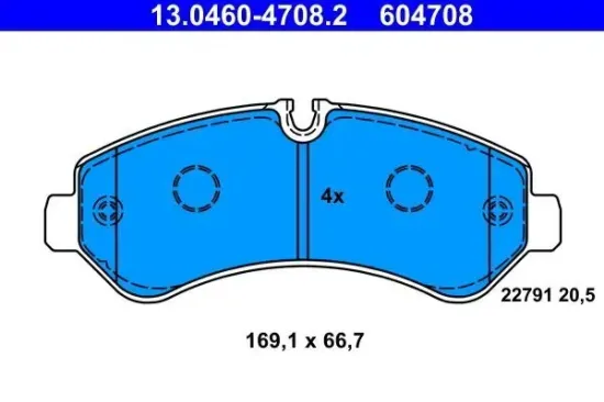 Bremsbelagsatz, Scheibenbremse ATE 13.0460-4708.2 Bild Bremsbelagsatz, Scheibenbremse ATE 13.0460-4708.2