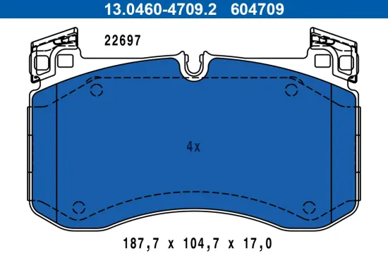 Bremsbelagsatz, Scheibenbremse ATE 13.0460-4709.2 Bild Bremsbelagsatz, Scheibenbremse ATE 13.0460-4709.2