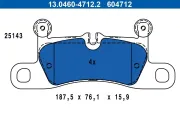 Bremsbelagsatz, Scheibenbremse Hinterachse ATE 13.0460-4712.2