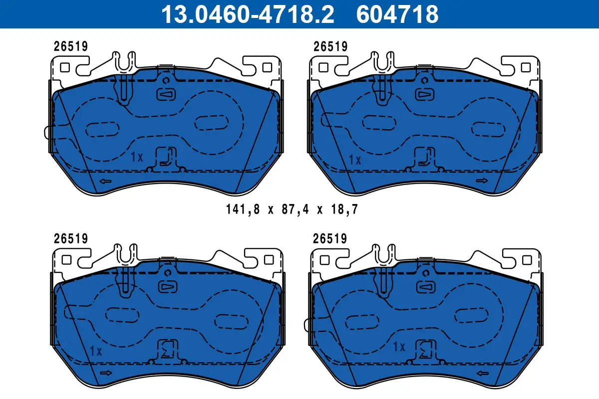 Bremsbelagsatz, Scheibenbremse ATE 13.0460-4718.2