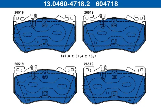Bremsbelagsatz, Scheibenbremse ATE 13.0460-4718.2 Bild Bremsbelagsatz, Scheibenbremse ATE 13.0460-4718.2