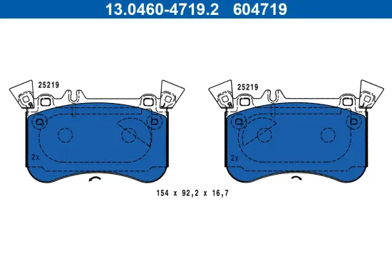 Bremsbelagsatz, Scheibenbremse Vorderachse ATE 13.0460-4719.2 Bild Bremsbelagsatz, Scheibenbremse Vorderachse ATE 13.0460-4719.2