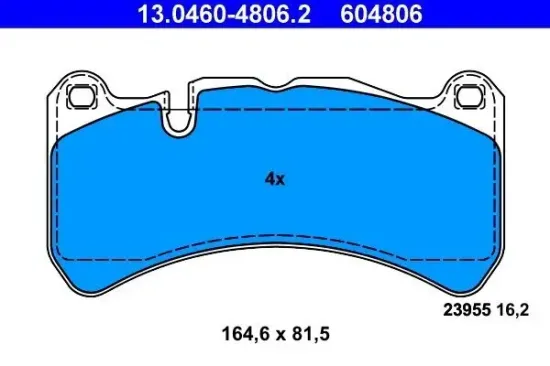 Bremsbelagsatz, Scheibenbremse ATE 13.0460-4806.2 Bild Bremsbelagsatz, Scheibenbremse ATE 13.0460-4806.2