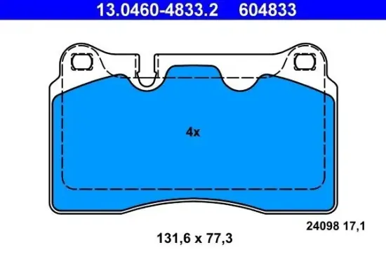 Bremsbelagsatz, Scheibenbremse ATE 13.0460-4833.2 Bild Bremsbelagsatz, Scheibenbremse ATE 13.0460-4833.2