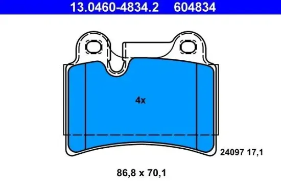 Bremsbelagsatz, Scheibenbremse ATE 13.0460-4834.2 Bild Bremsbelagsatz, Scheibenbremse ATE 13.0460-4834.2